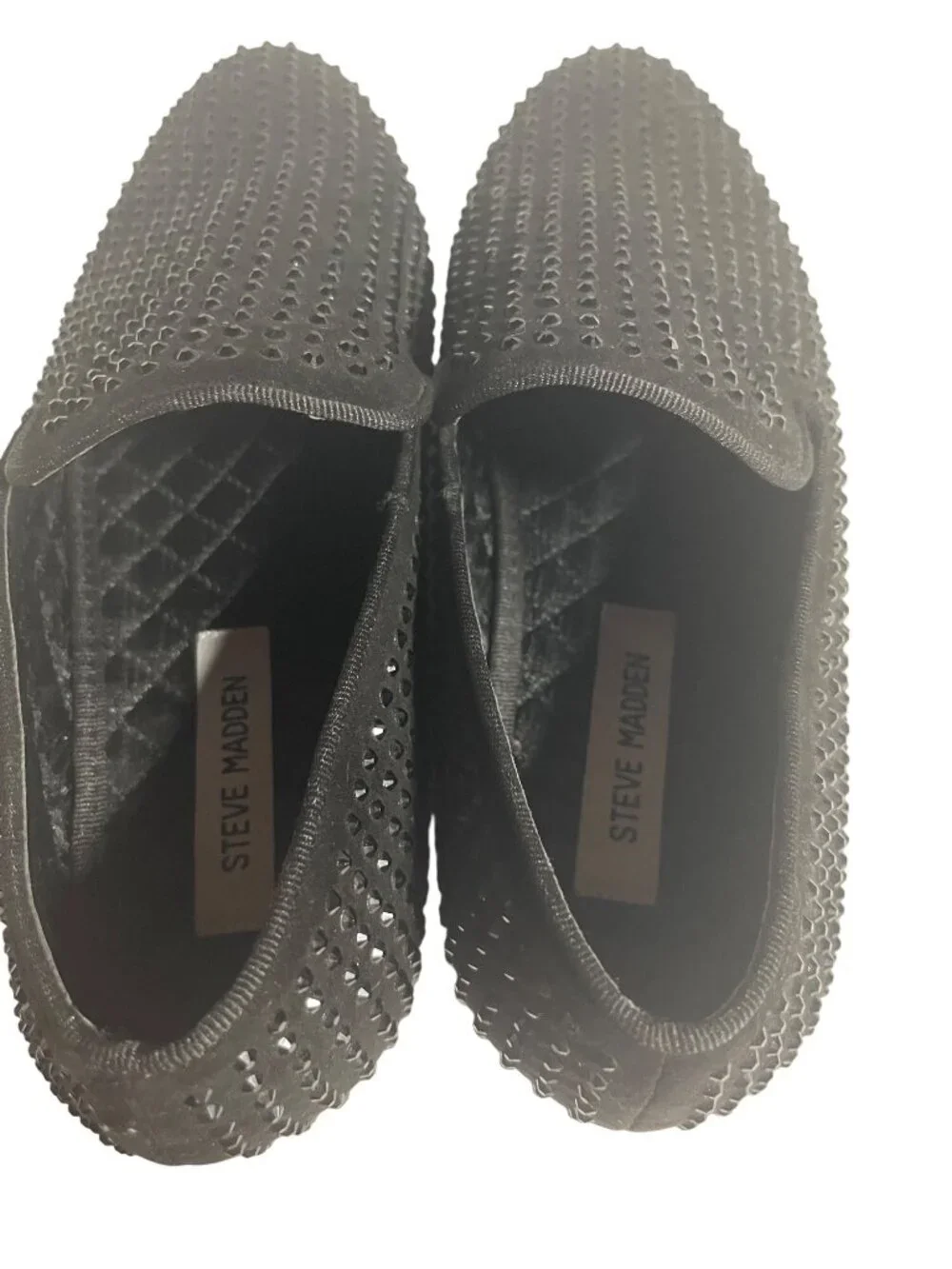 Steve Madden Mens/Kids Caviar Rhinestone Loafers Size 7 Black BCAV01M6